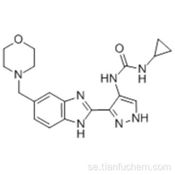 1-cyklopropyl-3- (3- (5- (morfolinometyl) -lH-benso [d] imidazol-2-yl) -lH-pyrazol-4-yl) urea CAS 896466-04-9